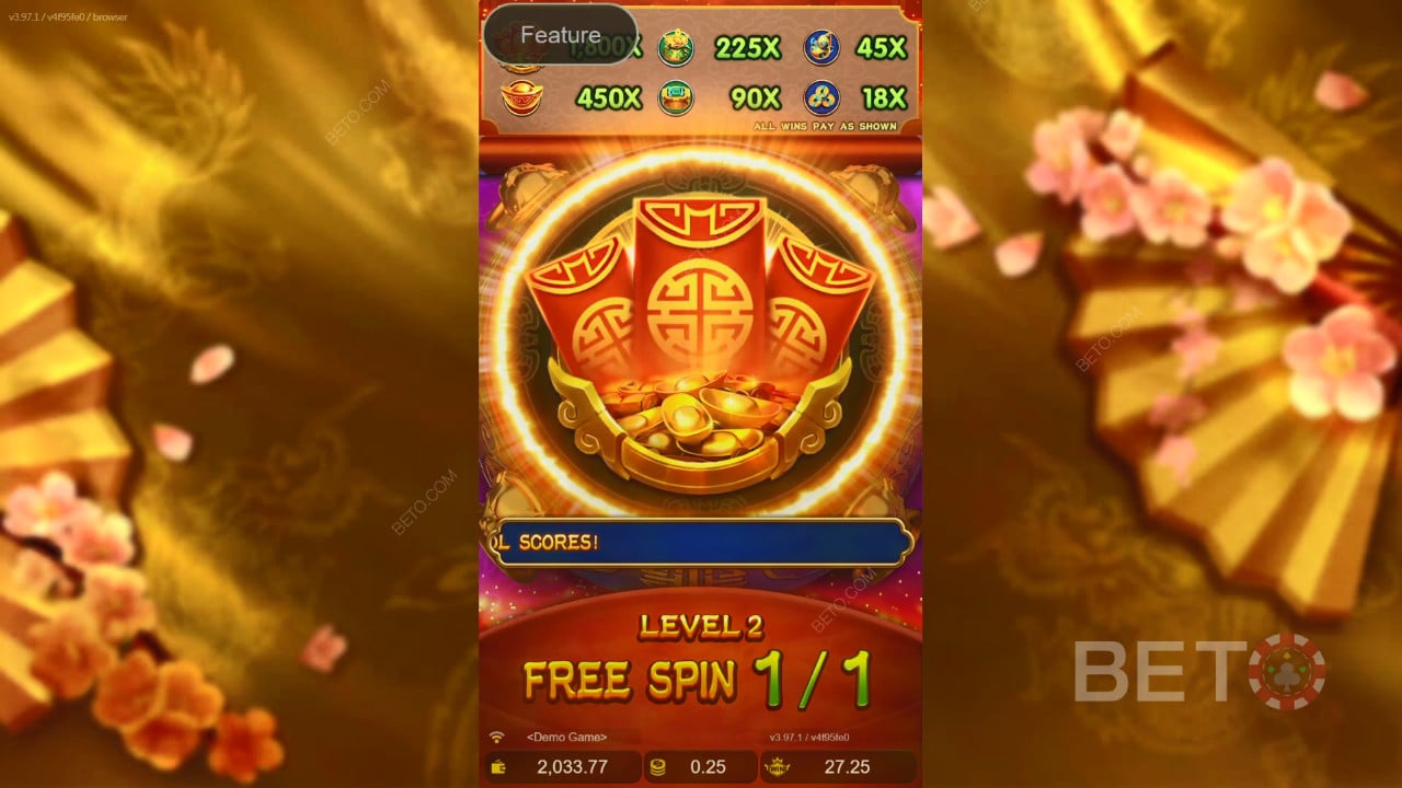 Símbolo Scatter da Treasure Bowl ligado ao recurso de Free Spins